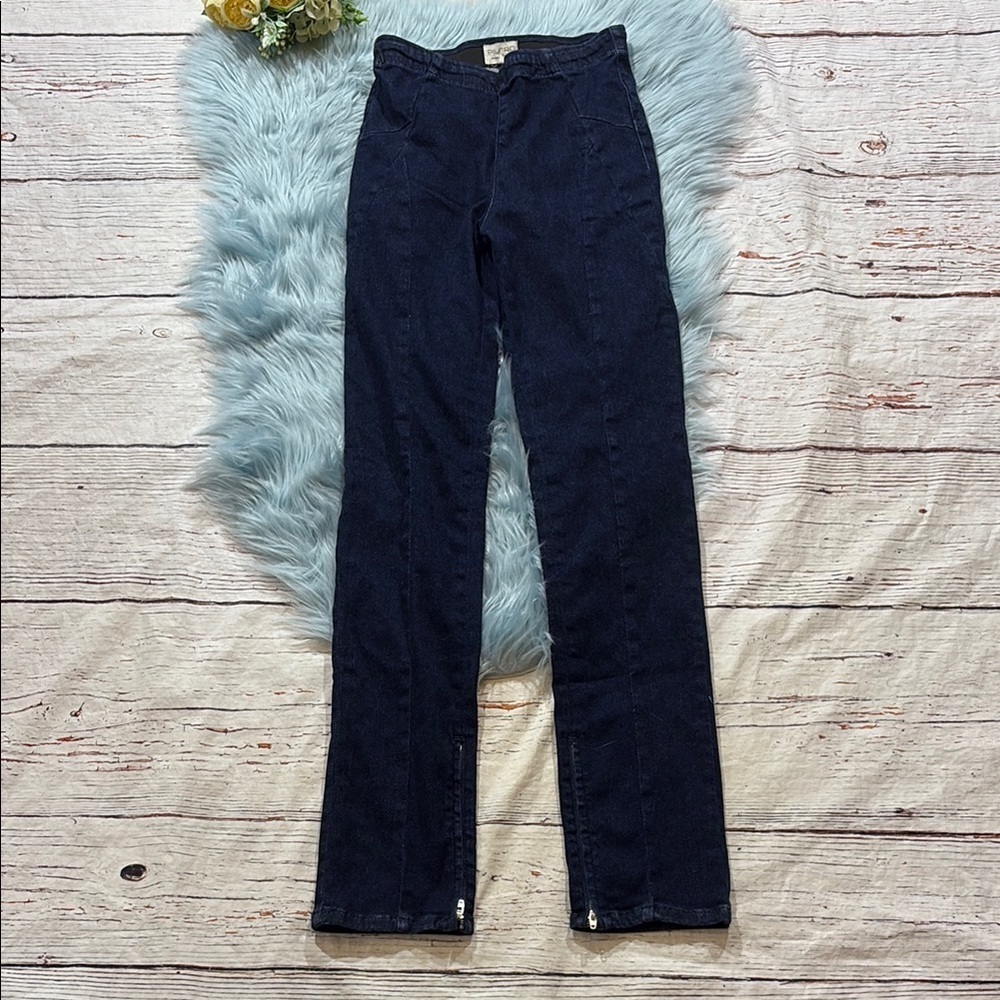 Anthropologie Pilcro High Rise Slim Straight Leg Denim Pull On Jean Pants sz 27